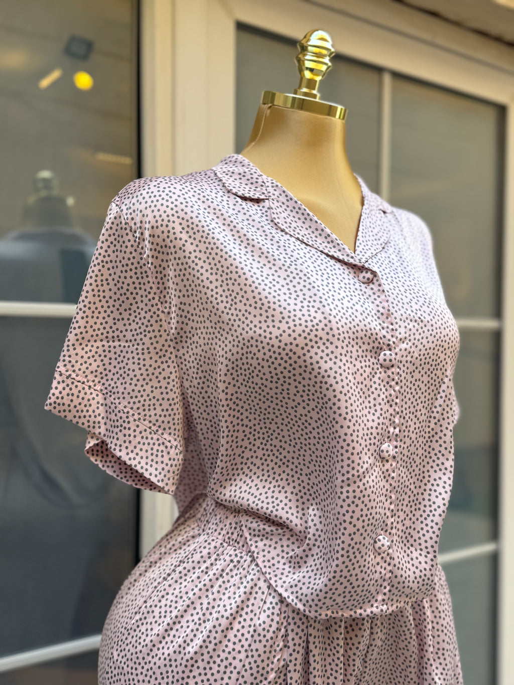 Satin Dots Half-sleeves pyj