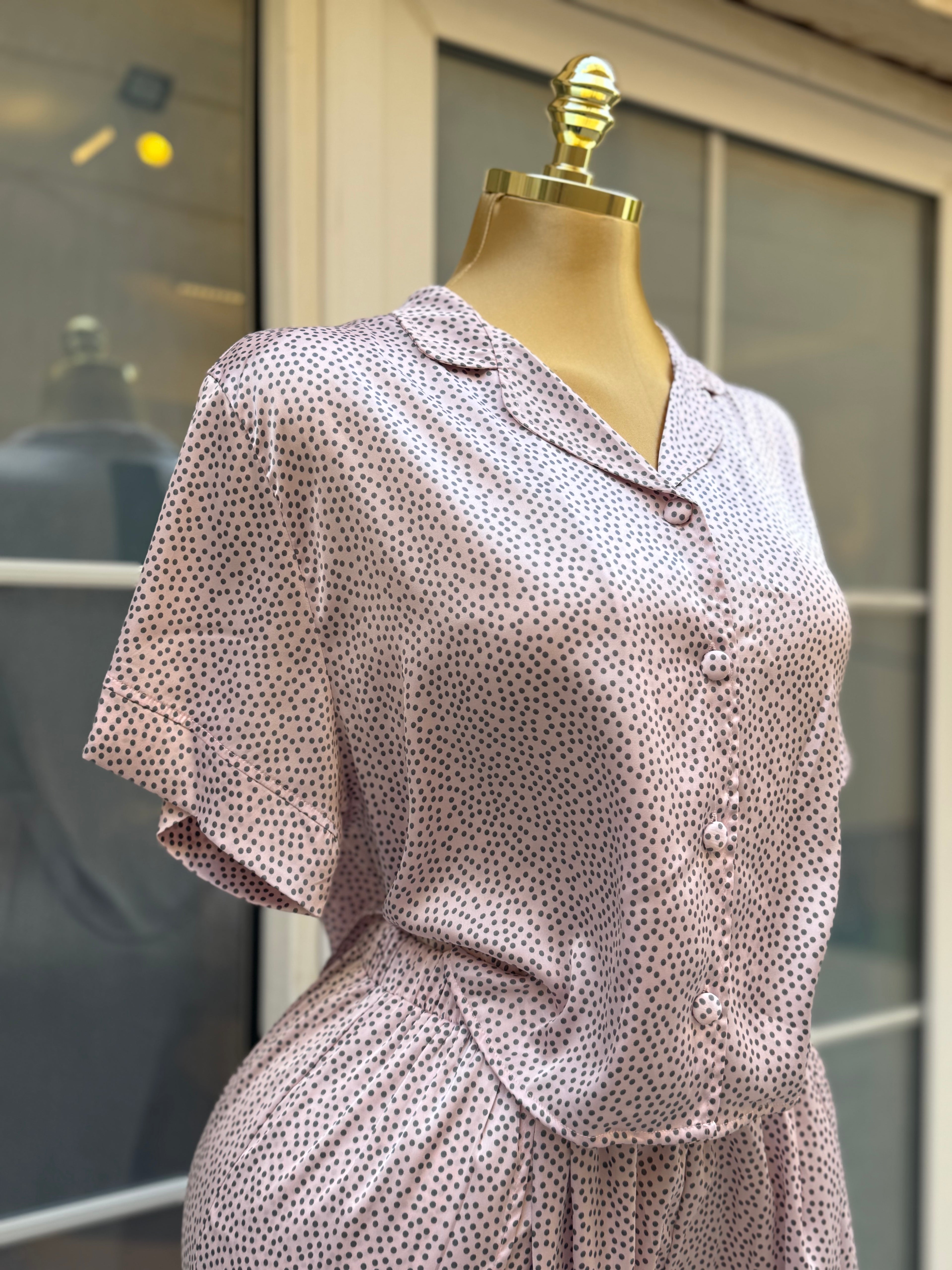 Satin Dots Half-sleeves pyj